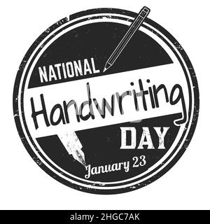 National handwriting day grunge rubber stamp on white background, vector illustration Stock Vector