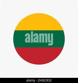 The flag of Lithuania in a circle Stock Vector