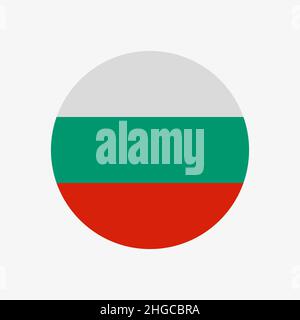 The flag of Bulgaria in a circle Stock Vector