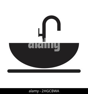 washbasin sink icon vector for your web design, logo, infographic, UI. illustration Stock Vector