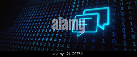Abstract image of chat bubble, Abstract Technology Binary code, The Need of Technology in the Digital Age Stock Photo