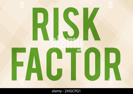 Inspiration showing sign Risk Factor. Business concept Characteristic that may increase the percentage of acquiring a disease Line Illustrated Stock Photo