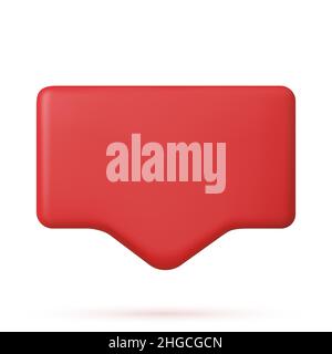Blank red speech bubble pin Stock Vector