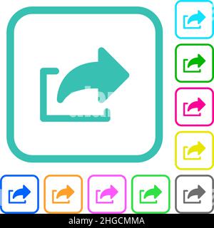 Move file solid vivid colored flat icons in curved borders on white ...