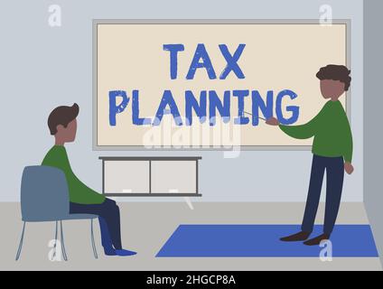Sign displaying Tax Planning. Business approach analyzing financial income and planning business accounting Teacher And Student Drawing Having Class Stock Photo