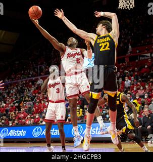 Iowa forward Patrick McCaffery (22) reacts to a call during the second ...