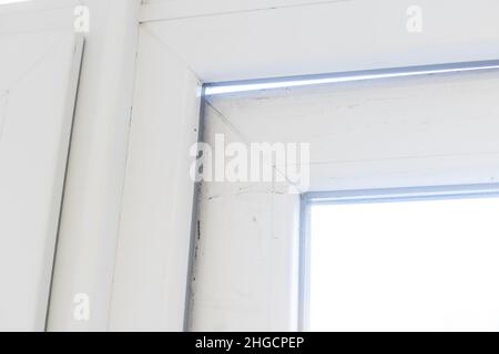 gap and hole in plastic doors Stock Photo