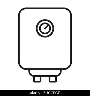 Boiler water heater outline icon vector for graphic design, logo, website, social media, mobile app, UI illustration Stock Vector