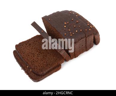Sliced of rye bread on isolated white background Stock Photo