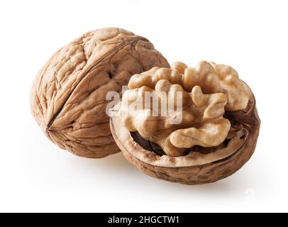 Walnuts isolated on white background with clipping path Stock Photo