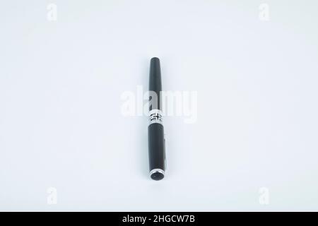 metal pen isolated on white background Stock Photo