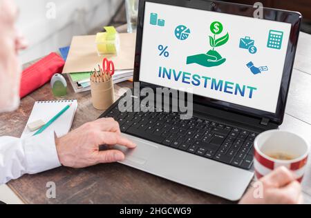 Investment concept shown on a laptop screen Stock Photo