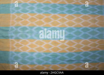 Close up of texture of hand woven cotton cloth, Thai cotton natural colour dyed Stock Photo
