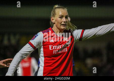 London, UK. 19th Jan, 2022. London, England, 19th January 20 Stina Blackstenius (25 Arsenal) during the FA Womens League Cup between Arsenal FC and Manchester United at Meadow Park in London, England Credit: SPP Sport Press Photo. /Alamy Live News Stock Photo