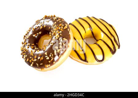 banana and peanut doughnut Stock Photo