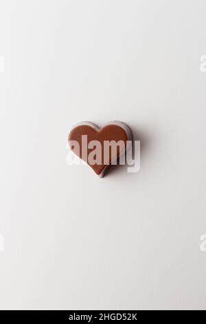 Chocolate heart shape isolated on white background. Stock Photo