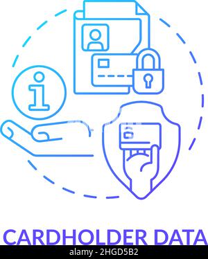 Cardholder data blue gradient concept icon Stock Vector