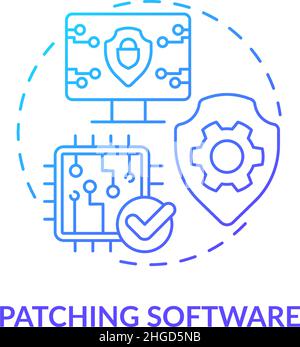 Patching software blue gradient concept icon Stock Vector