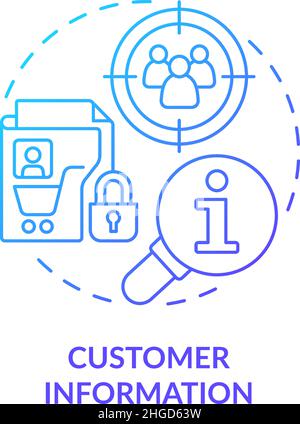 Customer information blue gradient concept icon Stock Vector