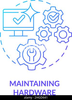 Maintaining hardware blue gradient concept icon Stock Vector