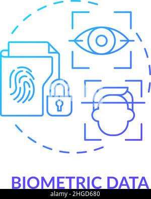 Biometric data blue gradient concept icon Stock Vector