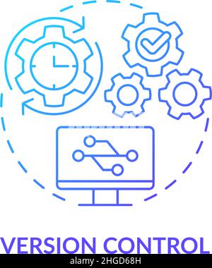 Version control blue gradient concept icon Stock Vector