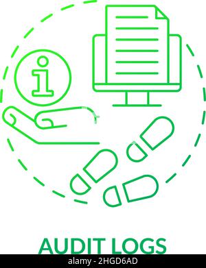 Audit logs green gradient concept icon Stock Vector