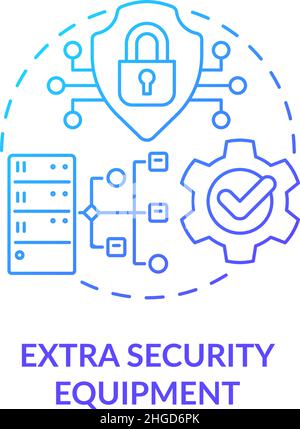 Extra security equipment blue gradient concept icon Stock Vector