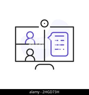 online meeting related line icon Stock Vector