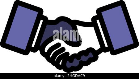 Icon Of Meeting Businessmen. Editable Bold Outline With Color Fill Design. Vector Illustration. Stock Vector