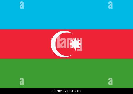 Azerbaijani flag vector icon. Flag of Azerbaijan Stock Vector