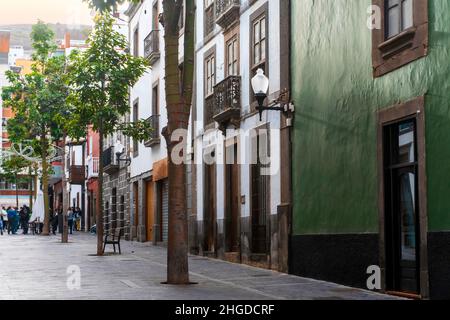 Main commercial promenade in Triana, Vegueta, Las Palmas de Gran Canaria, Canary Islands, Spain Stock Photo