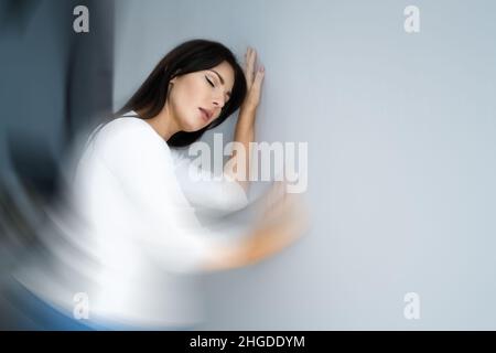 Menieres Disease Of Inner Ear. Feeling Dizzy. Vertigo Stock Photo