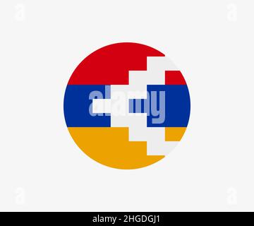 The flag of the Republic of Artsakh in a circle Stock Vector