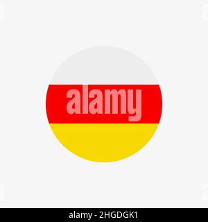 The flag of South Ossetia in a circle Stock Vector