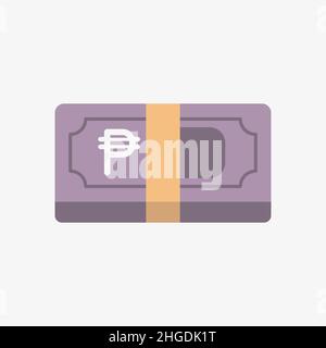 PHP icon. Philippine currency symbol on a banknote Stock Vector