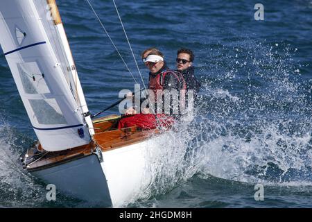 Racing an X One Yacht on the Solent Stock Photo
