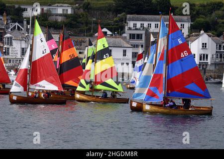 Yachts on the starting line. Fowey Regatta Yacht Race Stock Photo