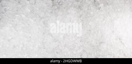 Crushed Ice on white Background - Panorama Stock Photo