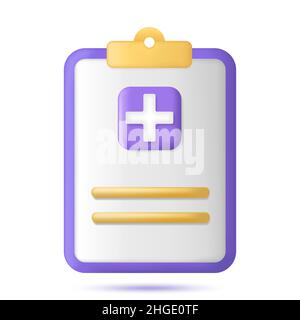 3d medicine report icon Stock Vector