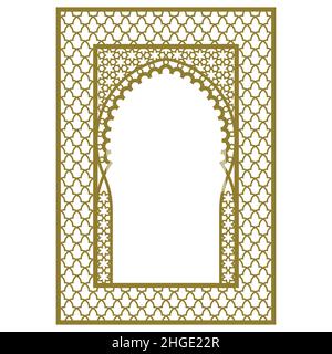 Rectangular frame with Arabic pattern and curly frame Stock Vector ...