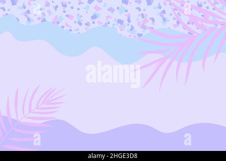 Tropical leaves in pastel color. Trendy template. Stock Vector