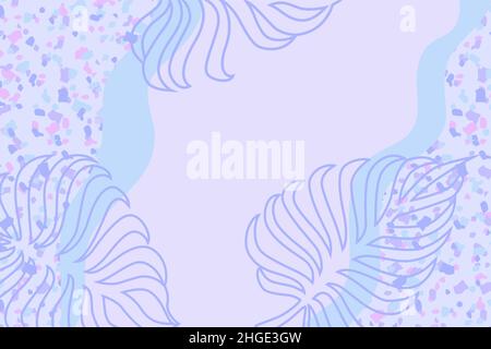 Tropical leaves in pastel color with copy space Stock Vector