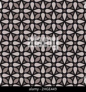 Retro Geometric Seamless Background in Black and White Color. Vector Tileable pattern. Stock Vector