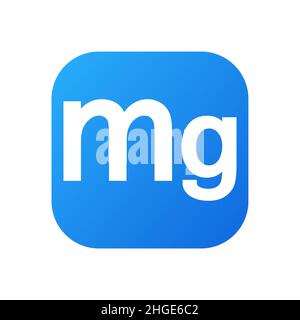 Mineral Mg magnesium blue shining pill capsule isolated on white background. Vector illustration Stock Vector