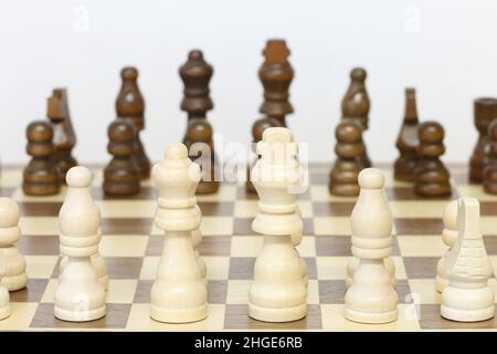 And so another day equals another game of chess, our pieces are in position and we are ready for the opening move. Stock Photo