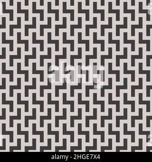 Zigzag Lines Geometric Seamless Background in Black and White Color. Vector Tileable pattern. Stock Vector