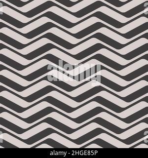 Zigzag Chevron Lines Seamless Background in Black and White Color. Vector Tileable pattern. Stock Vector