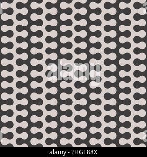 Twisted Geometric Seamless Background in Black and White Color. Vector Tileable pattern. Stock Vector