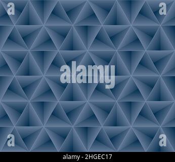 Triangles Geometric Seamless Background in Blue and Gray Color. Vector Tileable pattern. Stock Vector